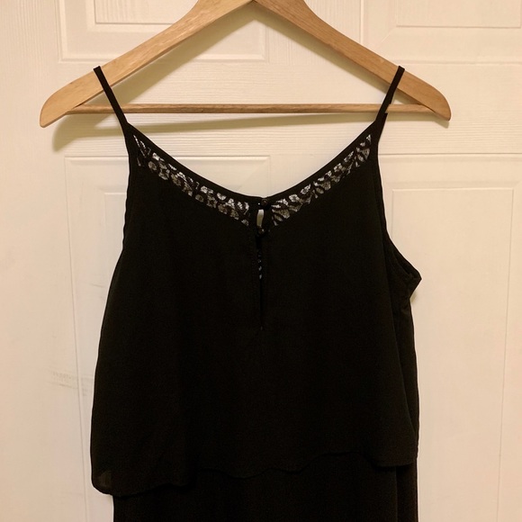 Little Black Dress with Lace Neckline - Picture 3 of 4